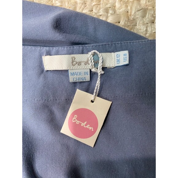 Boden Dusty Blue Gray Sequin V-Neck Top Size 8 M NWT Party Evening Date Night - Picture 6 of 8